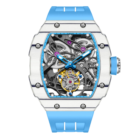1901-1 Skeleton Tourbillon Azul - Azzurro