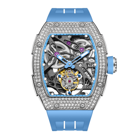 1901-S Automatic Tourbillon Double Spring Blue - Blu