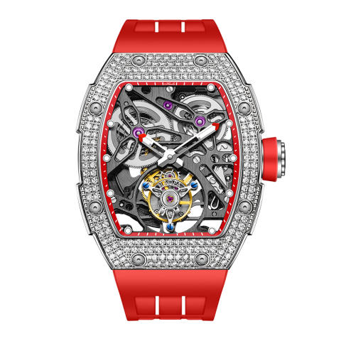 1901-S Automatic Tourbillon Double Spring Red - Rosso