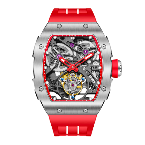 1908 Automatic Tourbillon Double Spring Red - Rosso