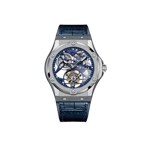 1916 Double Barrel Tourbillon Blue Silver - Blu