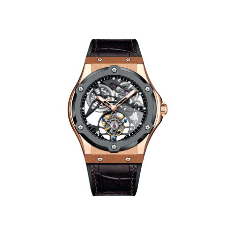 1916 Double Barrel Tourbillon Rose Black - Rosa