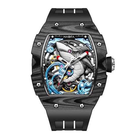 1990 Double Carbon Fiber 3D Shark Black - Nero