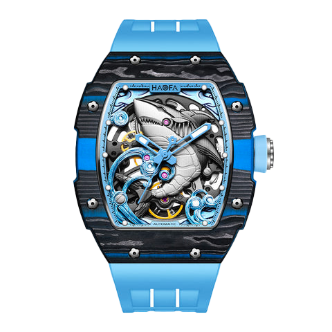 1990 Double Carbon Fiber 3D Shark Blue - Blu